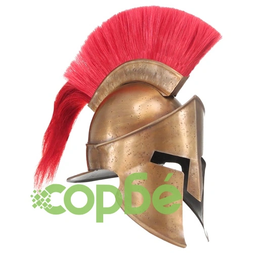 Гръцки военен шлем антична реплика ЛАРП месингов цвят стомана ➤ топ цена ➤ sorbe.bg