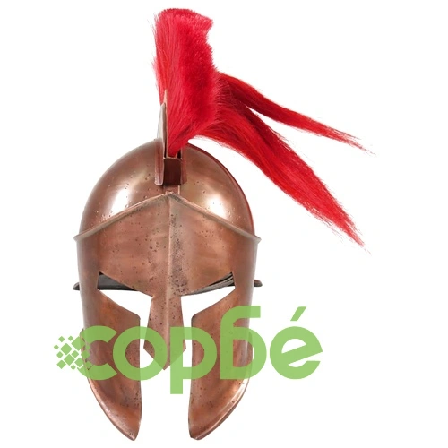Гръцки военен шлем, антична реплика, ЛАРП, цвят мед, стомана ➤ топ цена ➤ sorbe.bg