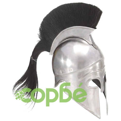 Гръцки военен шлем, антична реплика, ЛАРП, сребрист, стомана ➤ топ цена ➤ sorbe.bg