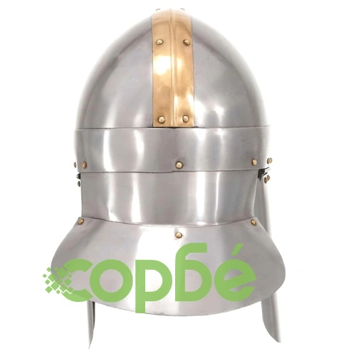 Средновековен шлем, антична реплика, ЛАРП, сребрист, стомана ➤ топ цена ➤ sorbe.bg