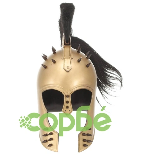 Гръцки военен шлем антична реплика ЛАРП месингов цвят стомана ➤ топ цена ➤ sorbe.bg