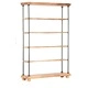 Етажерка за книги с 5 рафта 120x35x180 см манго масив и стомана