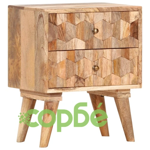 Нощно шкафче, 40х30х50 см, мангово дърво масив ➤ топ цена ➤ sorbe.bg