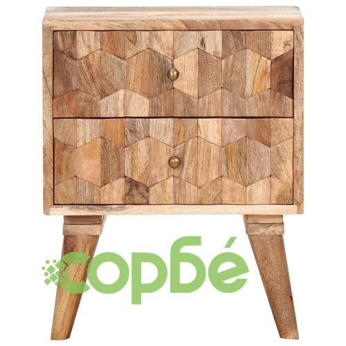 Нощно шкафче, 40х30х50 см, мангово дърво масив ➤ топ цена ➤ sorbe.bg