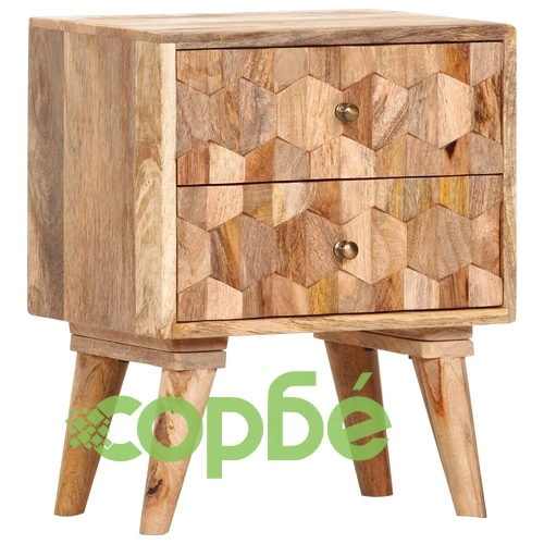 Нощно шкафче, 40х30х50 см, мангово дърво масив ➤ топ цена ➤ sorbe.bg