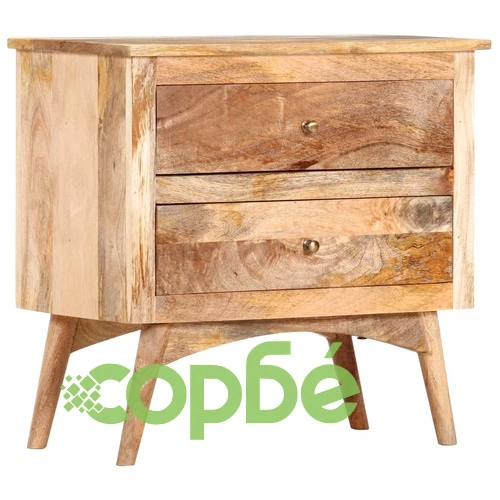 Нощно шкафче, 65x35x60 см, мангово дърво масив ➤ топ цена ➤ sorbe.bg