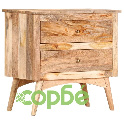 Нощно шкафче, 65x35x60 см, мангово дърво масив ➤ топ цена ➤ sorbe.bg