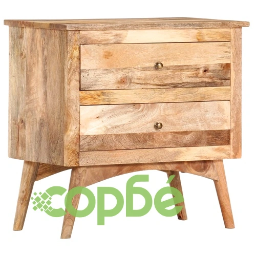 Нощно шкафче, 65x35x60 см, мангово дърво масив ➤ топ цена ➤ sorbe.bg