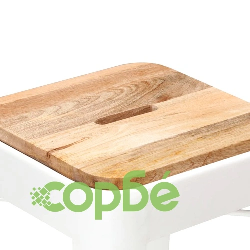 Бар табуретки, 4 бр, бели, мангово дърво масив ➤ топ цена ➤ sorbe.bg