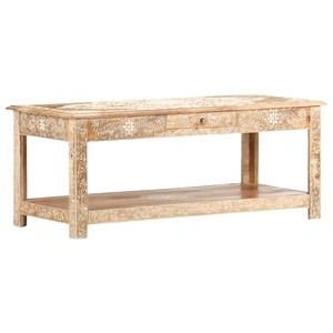 Маса за кафе, 110x50x45 см, ръчно рисувана, мангово дърво масив