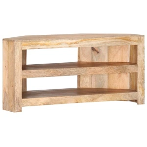 Ъглов ТВ шкаф, 90x45x45 см, мангово дърво масив