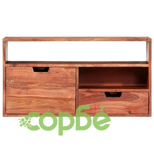 ТВ шкаф, 80x30x42 cм, шишамово дърво масив ➤ топ цена ➤ sorbe.bg