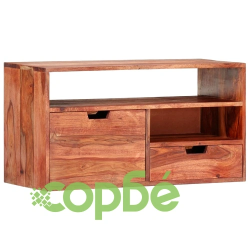 ТВ шкаф, 80x30x42 cм, шишамово дърво масив ➤ топ цена ➤ sorbe.bg