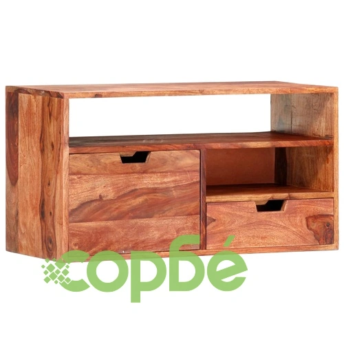 ТВ шкаф, 80x30x42 cм, шишамово дърво масив ➤ топ цена ➤ sorbe.bg