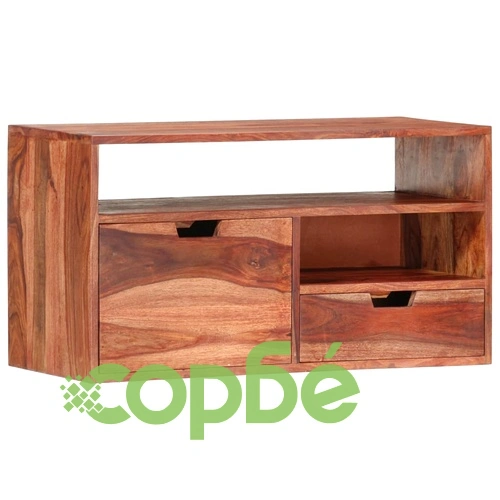 ТВ шкаф, 80x30x42 cм, шишамово дърво масив ➤ топ цена ➤ sorbe.bg