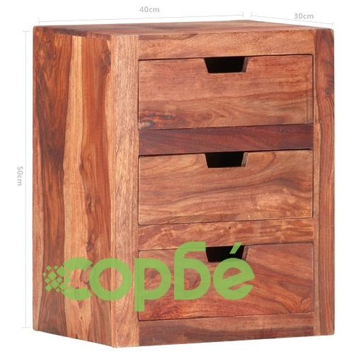 Нощно шкафче, 40x30x50 см, акациево дърво масив ➤ топ цена ➤ sorbe.bg