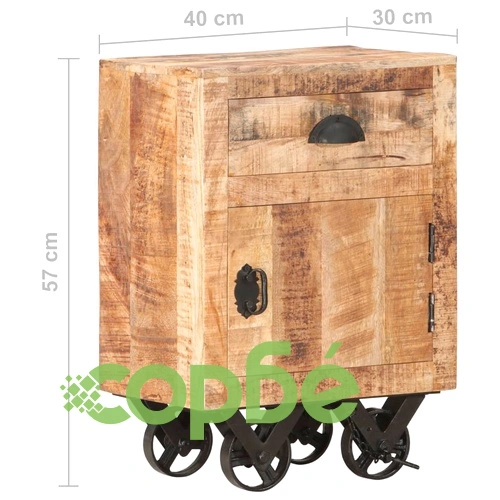 Нощно шкафче 40x30x57 см мангово дърво масив ➤ топ цена ➤ sorbe.bg
