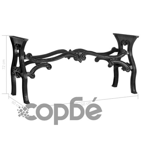 Крака за трапезна маса, 150x60x72 см, чугун ➤ топ цена ➤ sorbe.bg