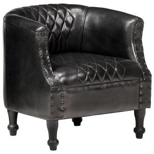 Фотьойл, черен, 62x58x65 cм, естествена кожа