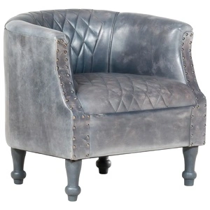 Фотьойл, сив, 62x58x65 cм, естествена кожа