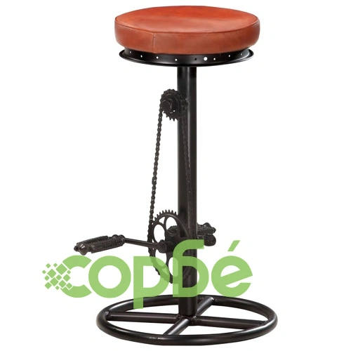 Бар табуретки, 2 бр, черно и кафяво, козя кожа ➤ топ цена ➤ sorbe.bg