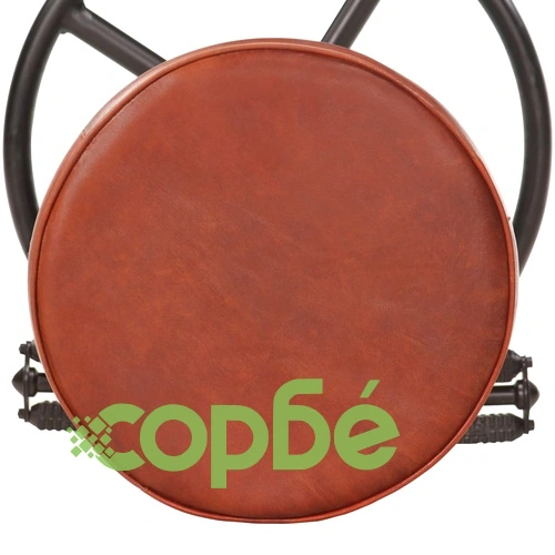 Бар табуретки, 2 бр, черно и кафяво, козя кожа ➤ топ цена ➤ sorbe.bg