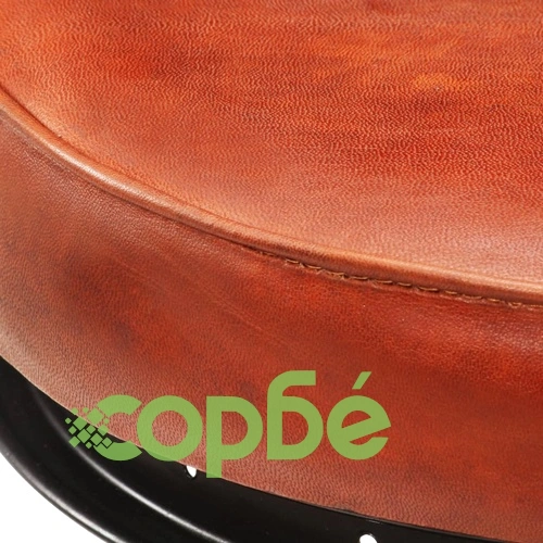 Бар табуретки, 2 бр, черно и кафяво, козя кожа ➤ топ цена ➤ sorbe.bg