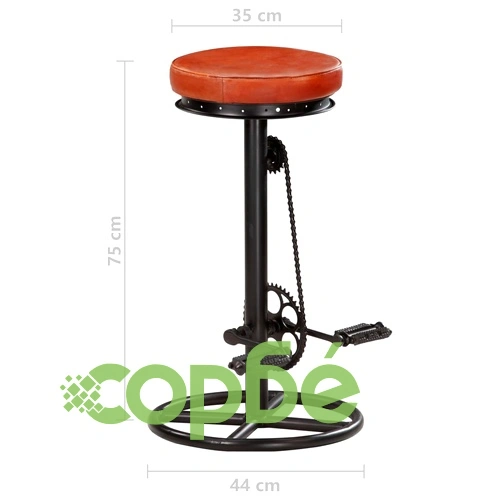 Бар табуретки, 2 бр, черно и кафяво, козя кожа ➤ топ цена ➤ sorbe.bg