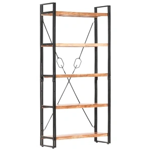 Библиотека с 5 рафта, 90x30x180 см, акация масив