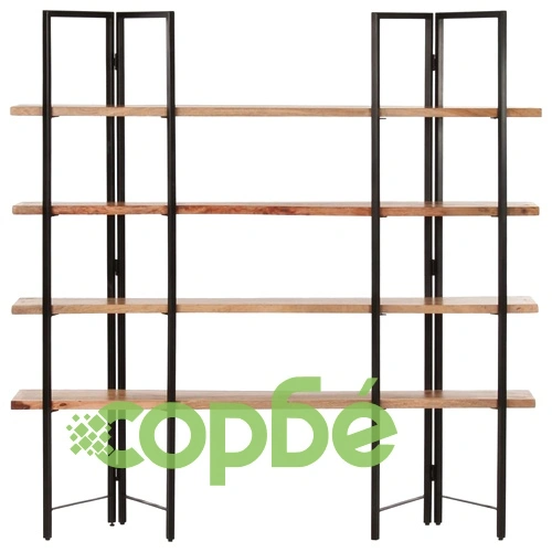 Библиотека с 4 нива, 160x35x160 см, манго масив ➤ топ цена ➤ sorbe.bg