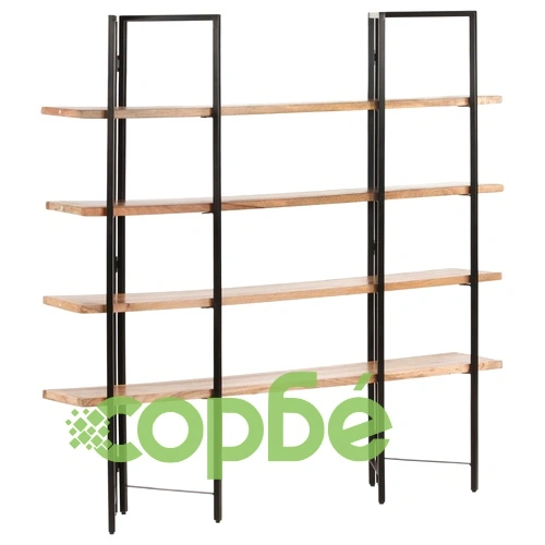 Библиотека с 4 нива, 160x35x160 см, манго масив ➤ топ цена ➤ sorbe.bg