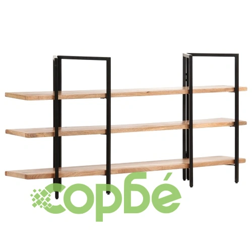 Библиотека с 3 нива, 160x31x80 см, манго масив ➤ топ цена ➤ sorbe.bg