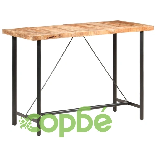 Бар маса, 150x70x107 cм, груба мангова дървесина ➤ топ цена ➤ sorbe.bg