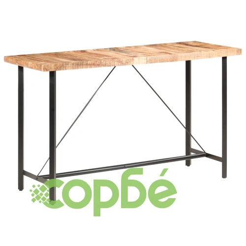 Бар маса, 180x70x107 cм, груба мангова дървесина ➤ топ цена ➤ sorbe.bg