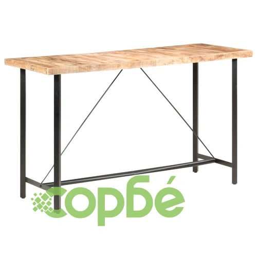 Бар маса, 180x70x107 cм, груба мангова дървесина ➤ топ цена ➤ sorbe.bg