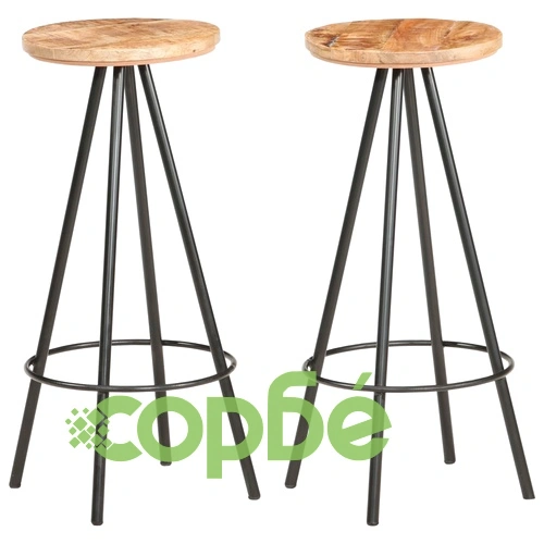 Бар табуретки, 2 бр, грубо мангово дърво ➤ топ цена ➤ sorbe.bg