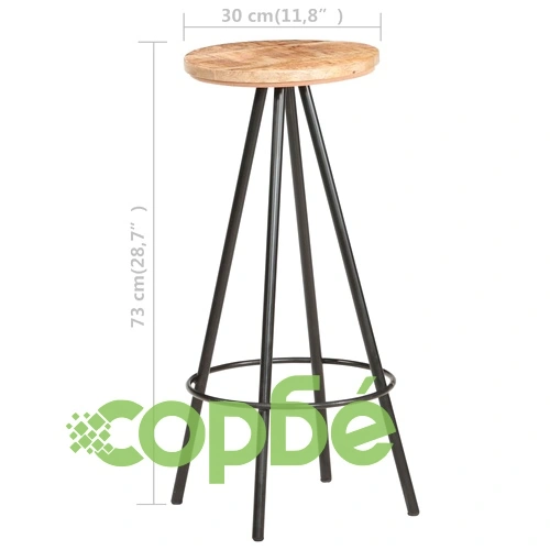 Бар табуретки, 4 бр, грубо мангово дърво ➤ топ цена ➤ sorbe.bg