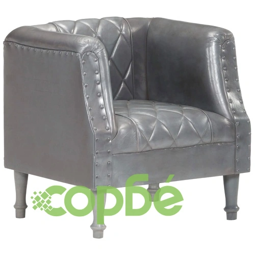 Фотьойл, сив, естествена козя кожа ➤ топ цена ➤ sorbe.bg