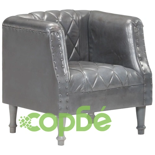 Фотьойл, сив, естествена козя кожа ➤ топ цена ➤ sorbe.bg