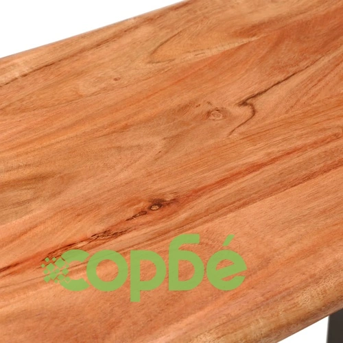 Пейка с живи ръбове, 110 см, акация масив и стомана ➤ топ цена ➤ sorbe.bg