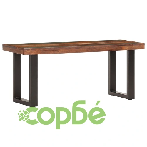 Пейка, 110 см, регенерирана дървесина масив и стомана  ➤ топ цена ➤ sorbe.bg