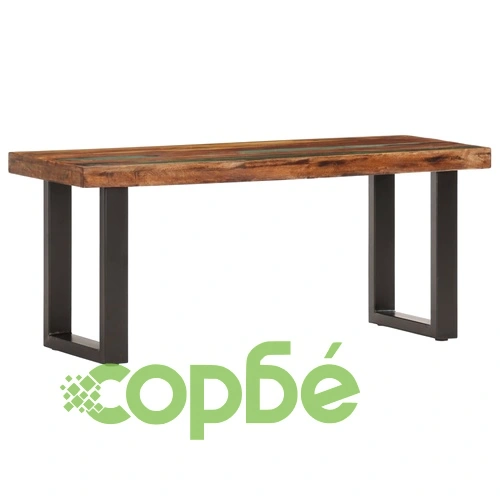 Пейка, 110 см, регенерирана дървесина масив и стомана  ➤ топ цена ➤ sorbe.bg