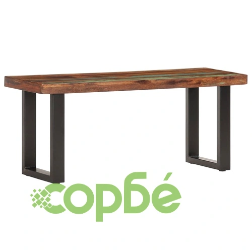 Пейка, 110 см, регенерирана дървесина масив и стомана  ➤ топ цена ➤ sorbe.bg