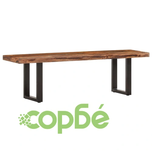 Пейка, 160 см, регенерирана дървесина масив и стомана ➤ топ цена ➤ sorbe.bg