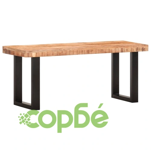 Пейка, 110 см, грубо мангово дърво масив и стомана ➤ топ цена ➤ sorbe.bg