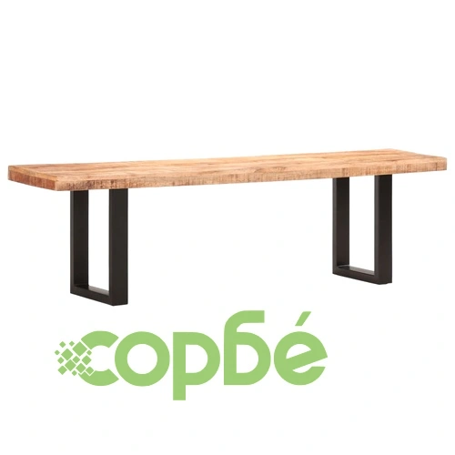 Пейка, 160 см, грубо мангово дърво масив и стомана ➤ топ цена ➤ sorbe.bg