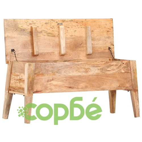 Сандък за съхранение, 99x35x48 см, мангово дърво масив ➤ топ цена ➤ sorbe.bg