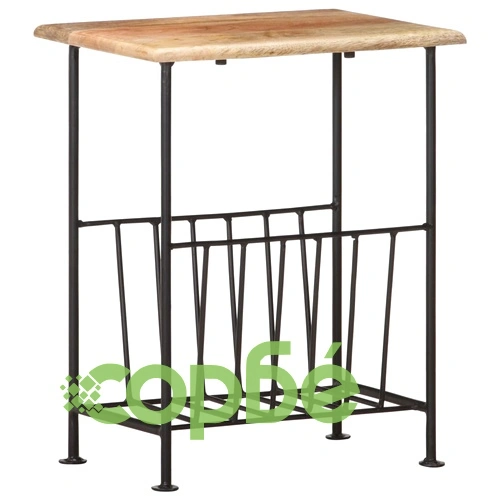 Поставка за списания 40x30x50 см мангово дърво масив и стомана ➤ топ цена ➤ sorbe.bg