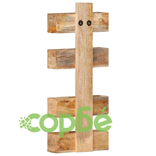 Стенна поставка за списания, 30x11x72 см, масивно мангово дърво ➤ топ цена ➤ sorbe.bg