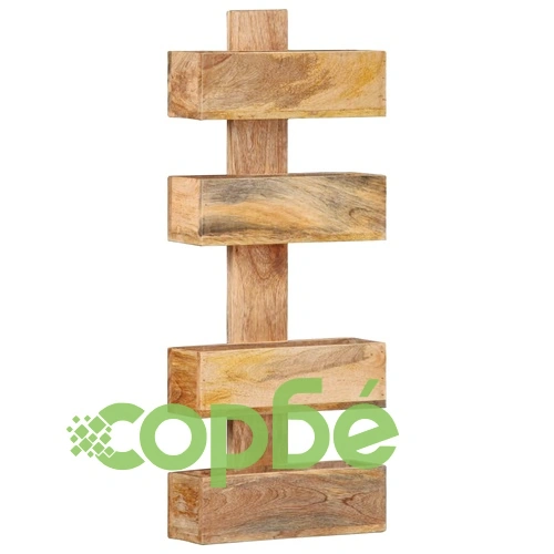 Стенна поставка за списания, 30x11x72 см, масивно мангово дърво ➤ топ цена ➤ sorbe.bg